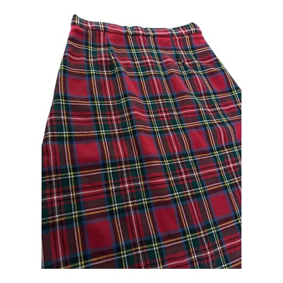 Vintage 70's handmade Red Plaid Tartan high waisted A line skirt size 8-10 - Picture 6 of 12